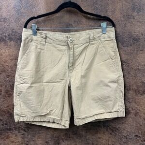 Columbia Tan Khaki Causal Flat Front Shorts Mens 34"
